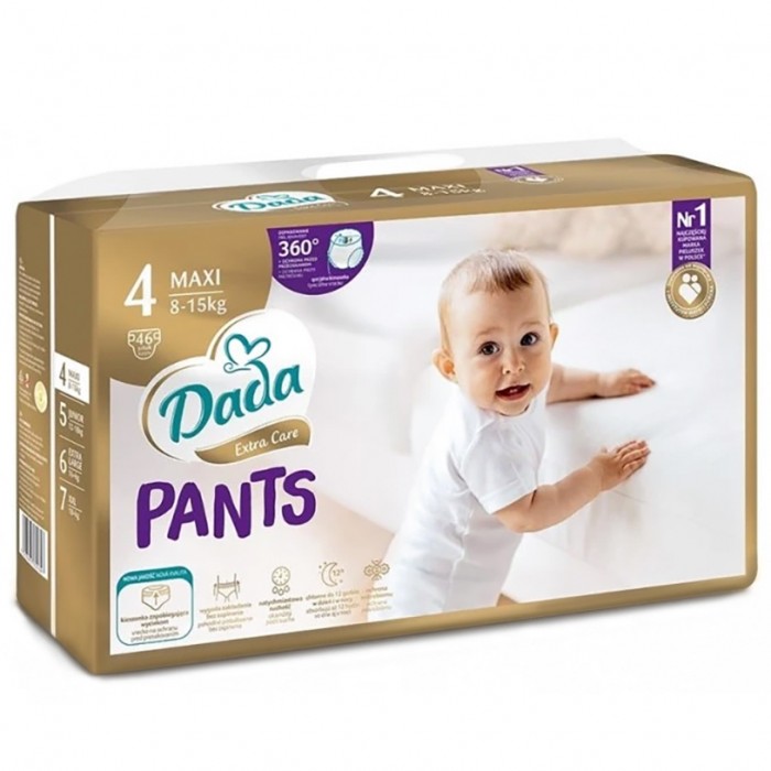 Підгузки-трусики дитячі Dada Extra Care Pants, розмір 4 (8–15 кг), 46 шт - 